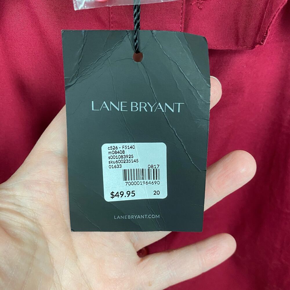 Lane Bryant Burgundy Red Long Sleeve Button Up Blouse Sz.20W NWT - Picture 7 of 13